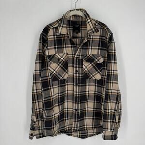 Morata Tolkien shirt mens large L cotton plaid flannel check fall warm thick